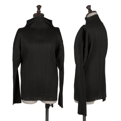 PLEATS PLEASE Pleats Hem Cutting High-neck Top