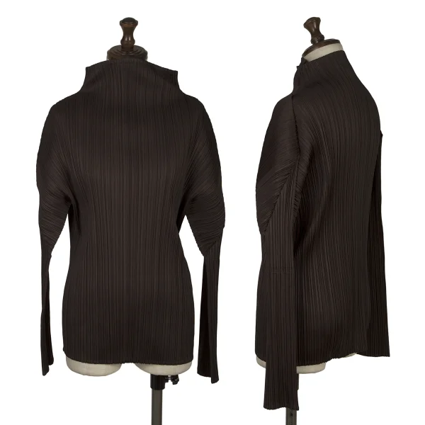 PLEATS PLEASE Turtle Neck Long Sleeves T Shirt Brown 3 K-166499_001
