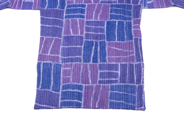 PLEATS PLEASE Tile Printed Turtle Neck Top  K-166502_010