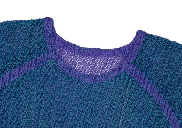 PLEATS PLEASE Mesh Bicolor Short Sleeve T-shirt K-166506_003