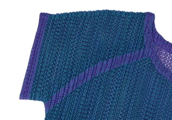 PLEATS PLEASE Mesh Bicolor Short Sleeve T-shirt K-166506_004