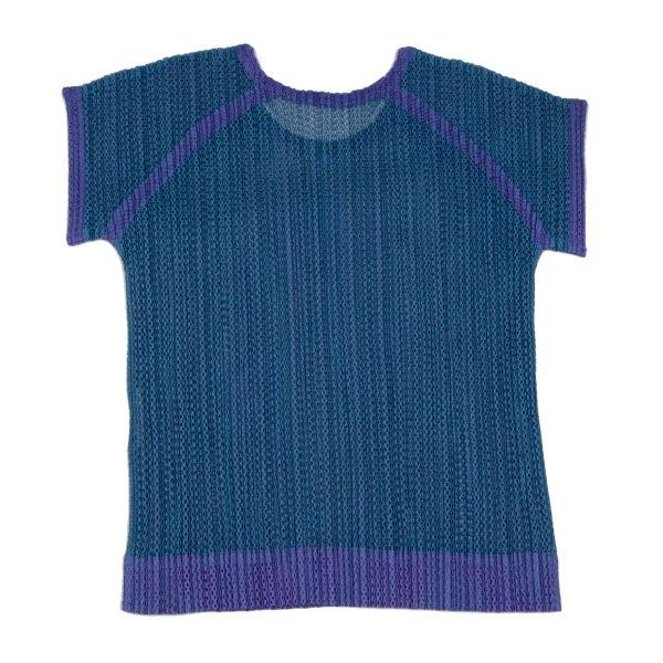 PLEATS PLEASE Mesh Bicolor Short Sleeve T-shirt K-166506_007