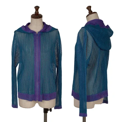 PLEATS PLEASE Mesh Bicolor Zip Hoodie