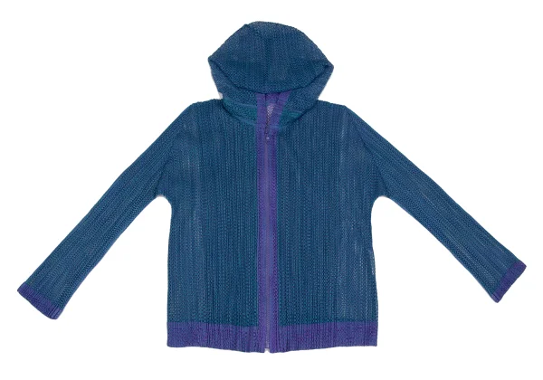 PLEATS PLEASE Mesh Bicolor Zip Hoodie K-166507_002