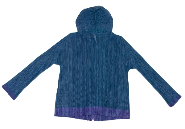 PLEATS PLEASE Mesh Bicolor Zip Hoodie K-166507_010