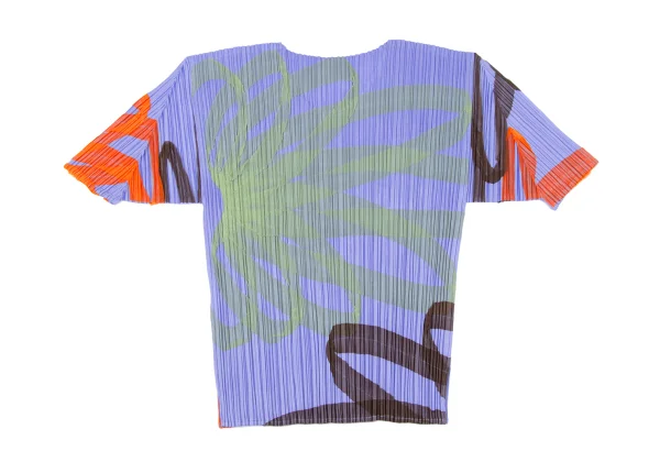 PLEATS PLEASE Pleated Multi Patch Design Short Sleeve T-shirt K-166508_010