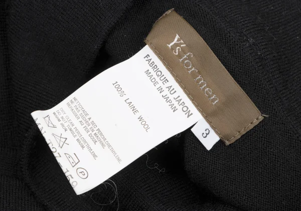 Y's for men Wool Shoulder Tape Patch Knit K-166516_011