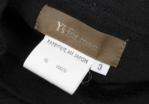 Y's for men Wool Shoulder Tape Patch Knit K-166516_012