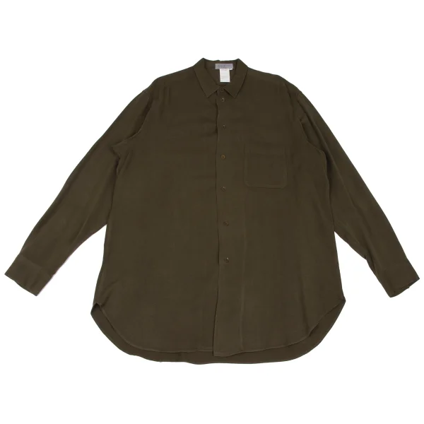 Yohji Yamamoto POUR HOMME Rayon Long Shirt Khaki L K-166524_001