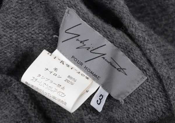 Yohji Yamamoto POUR HOMME Wool Blend Design Neck Knit K-166525_012