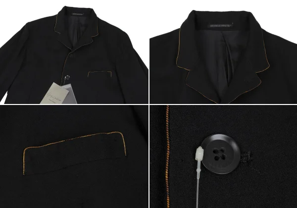 新品!ヨウジヤマモト プールオムYohji Yamamoto POUR HOMME ウールパイピングセットアップ 黒3 2 K-166531_003