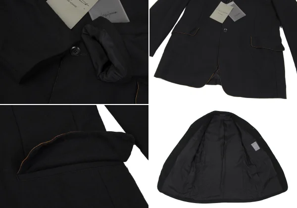 新品!ヨウジヤマモト プールオムYohji Yamamoto POUR HOMME ウールパイピングセットアップ 黒3 2 K-166531_007