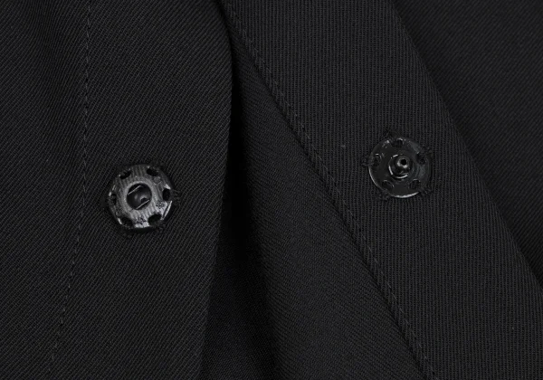 Yohji Yamamoto POUR HOMME Wool Gabardine Stitch Pocket Collarless Coat K-166532_009