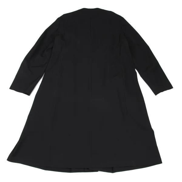 Yohji Yamamoto POUR HOMME Wool Gabardine Stitch Pocket Collarless Coat K-166532_011