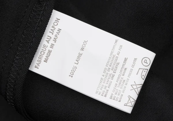 Yohji Yamamoto POUR HOMME Wool Gabardine Stitch Pocket Collarless Coat K-166532_013