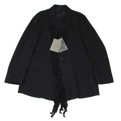 Yohji Yamamoto POUR HOMME Wool Fringe Collar Design Jacket