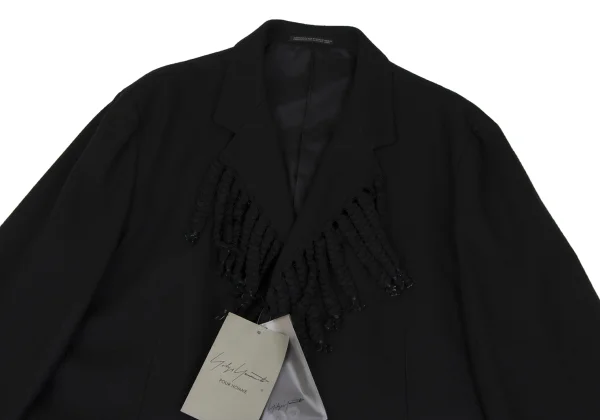 Yohji Yamamoto POUR HOMME Wool Fringe Collar Design Jacket K-166533_002