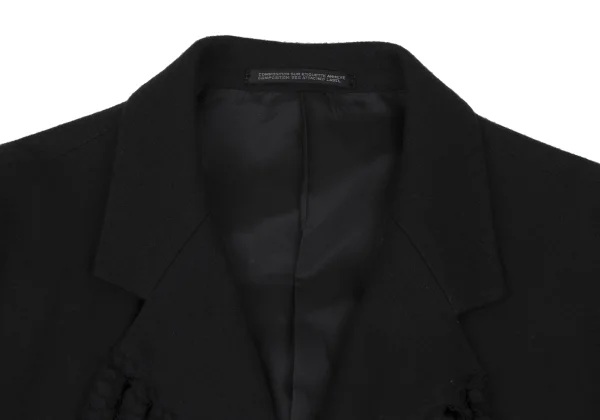 Yohji Yamamoto POUR HOMME Wool Fringe Collar Design Jacket K-166533_003