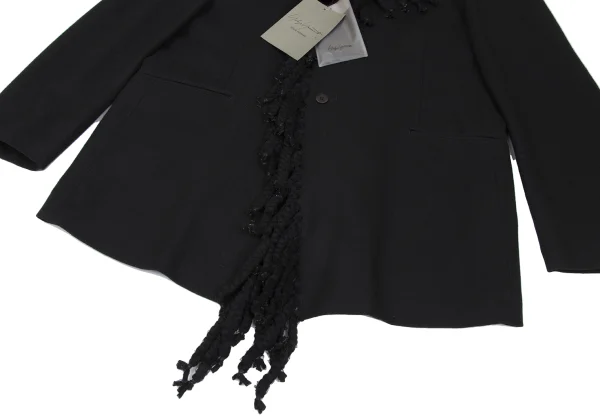 Yohji Yamamoto POUR HOMME Wool Fringe Collar Design Jacket K-166533_007