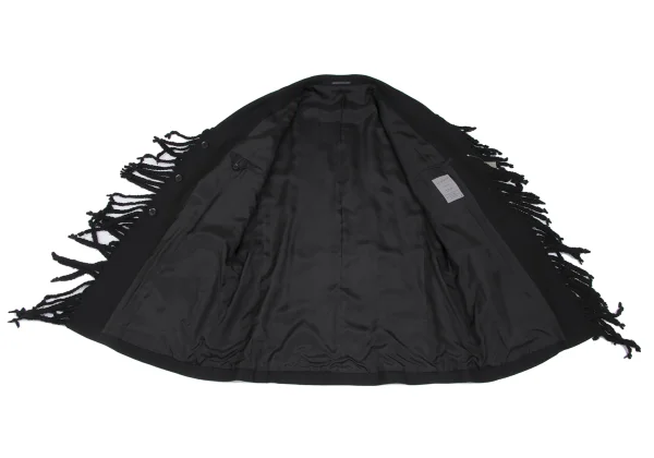 Yohji Yamamoto POUR HOMME Wool Fringe Collar Design Jacket K-166533_010