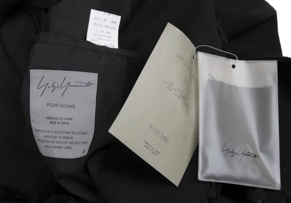 Yohji Yamamoto POUR HOMME Wool Fringe Collar Design Jacket K-166533_014