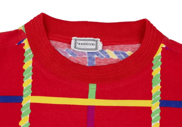 GIANNI VERSACE Colorful Plaid Printed T-shirt K-166534_003