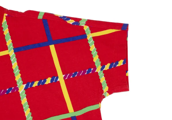 GIANNI VERSACE Colorful Plaid Printed T-shirt K-166534_004