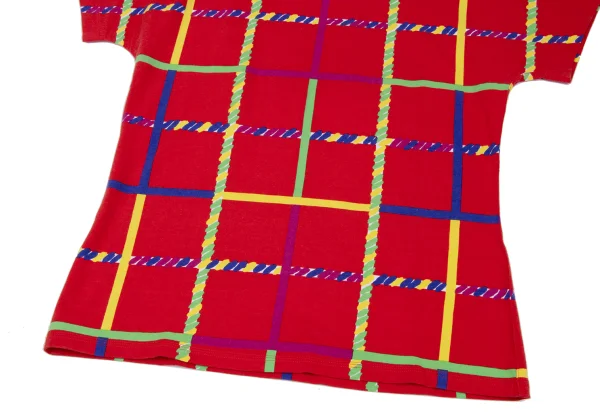 GIANNI VERSACE Colorful Plaid Printed T-shirt K-166534_005