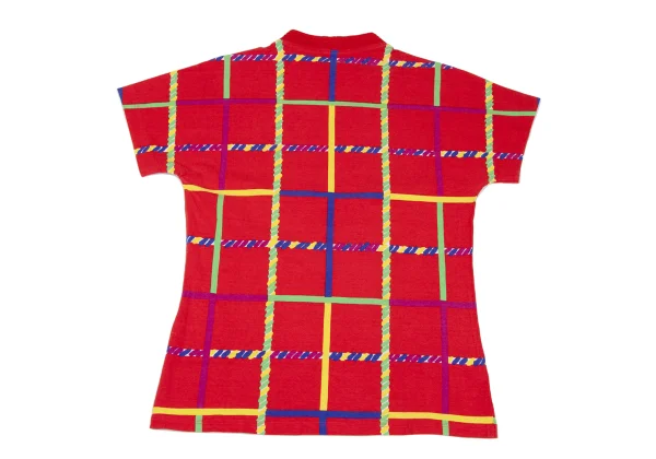 GIANNI VERSACE Colorful Plaid Printed T-shirt K-166534_007