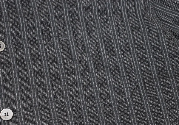 Y's for men Striped Patch Pocket Long Sleeve Open Collar Shirt K-166536_005