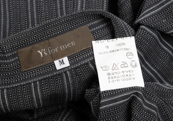 Y's for men Striped Patch Pocket Long Sleeve Open Collar Shirt K-166536_014