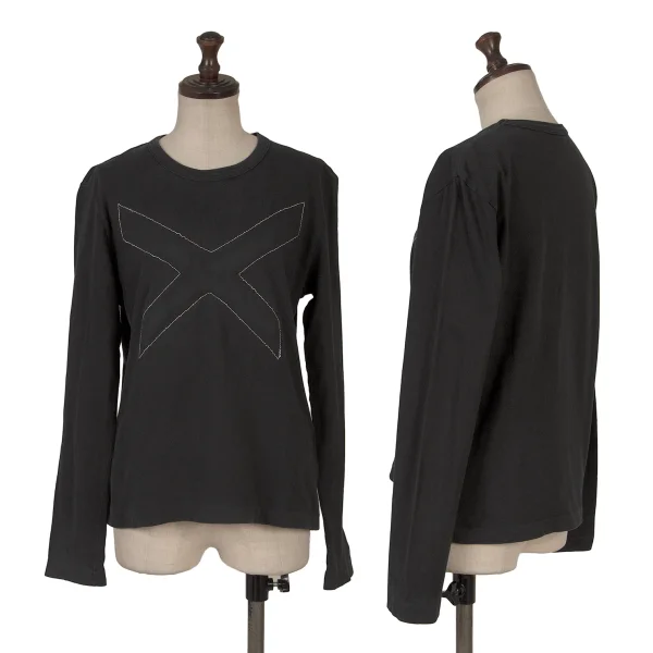 BLACK COMME des GARCONS Cotton Cross Stitch Design T-shirt Black S K-166543_001