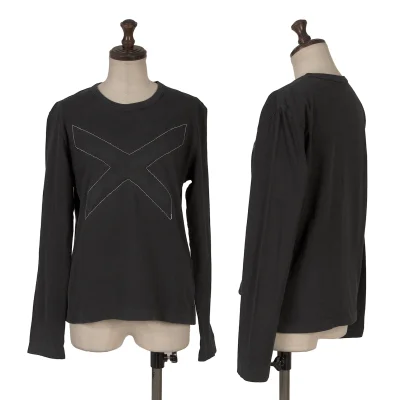 BLACK COMME des GARCONS Cotton Cross Stitch Design T-shirt