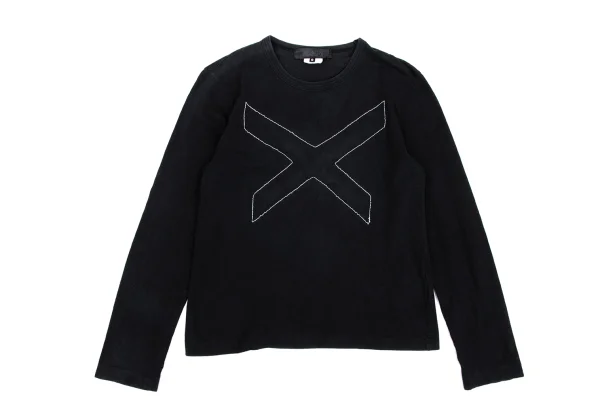 BLACK COMME des GARCONS Cotton Cross Stitch Design T-shirt K-166543_002