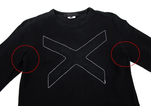 BLACK COMME des GARCONS Cotton Cross Stitch Design T-shirt K-166543_003
