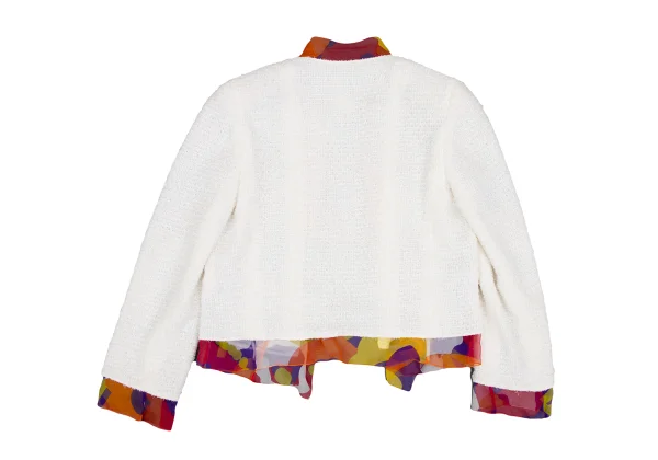 CHANEL Silk Layered Collarless Tweed Jacket K-166547_013