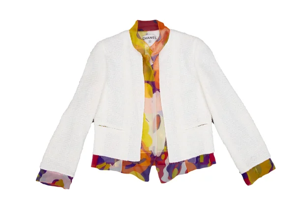 CHANEL Silk Layered Tweed Jacket & Cami & Skirt K-166550_003