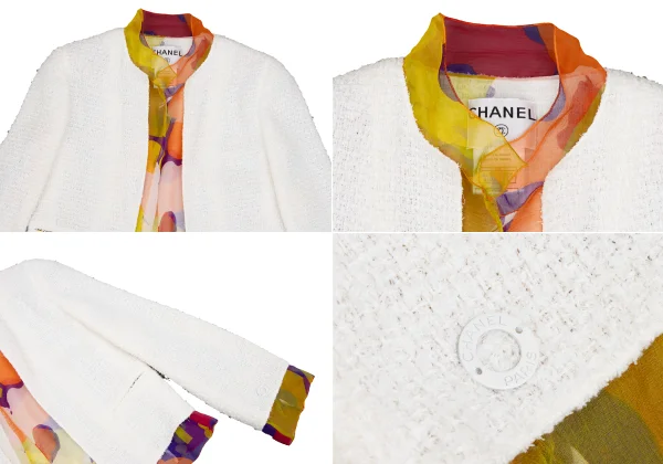 CHANEL Silk Layered Tweed Jacket & Cami & Skirt K-166550_004
