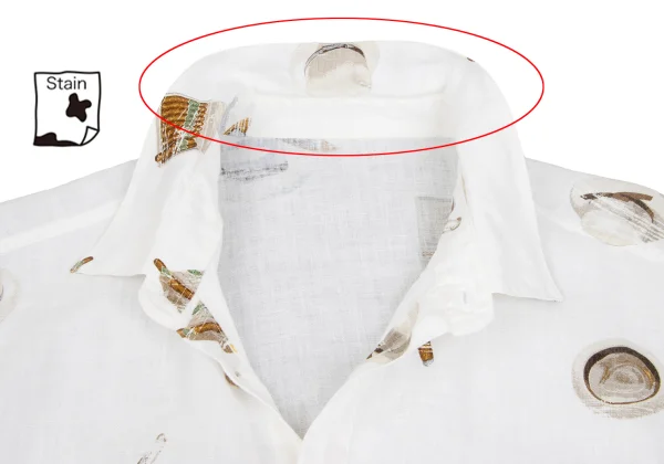 Papas Hat Cigarette Printed Linen Short Sleeve Shirt K-166551_004