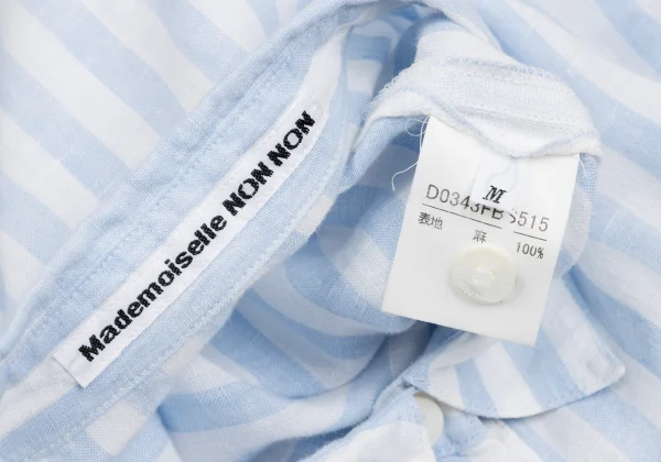 Mademoiselle NON NON Striped Linen Pullover Shirt K-166552_015