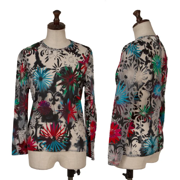 GIANNI VERSACE Colorful Opal Mesh Top Multi-Color 38 K-166555_001
