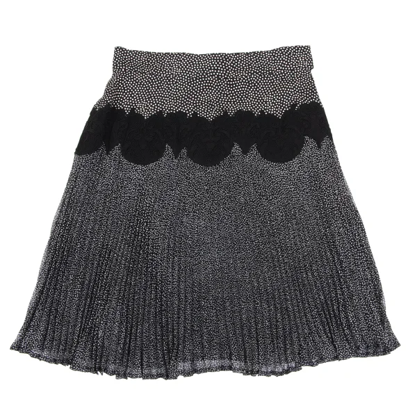 GIANNI VERSACE Lace Switching Dot Silk Pleats Skirt K-166558_002