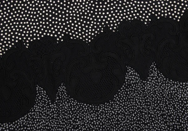 GIANNI VERSACE Lace Switching Dot Silk Pleats Skirt K-166558_007