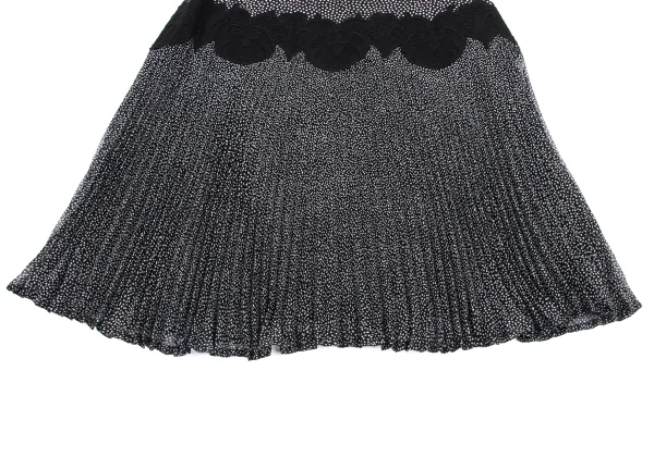 GIANNI VERSACE Lace Switching Dot Silk Pleats Skirt K-166558_008