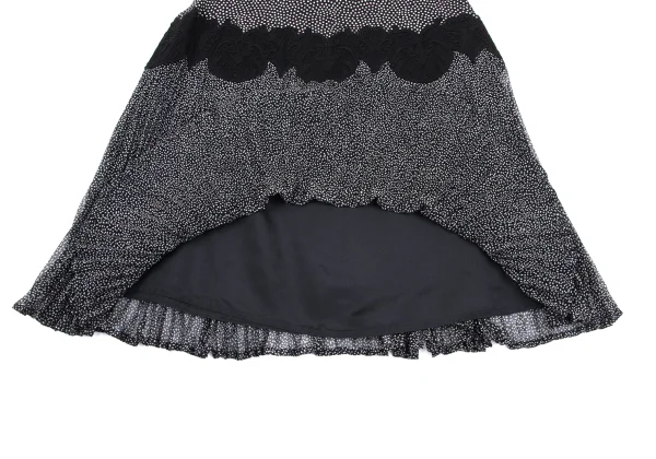 GIANNI VERSACE Lace Switching Dot Silk Pleats Skirt K-166558_009