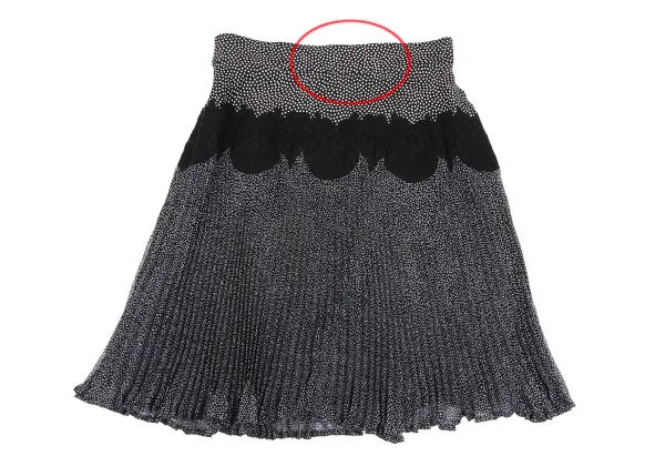 GIANNI VERSACE Lace Switching Dot Silk Pleats Skirt K-166558_012