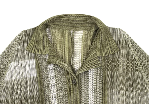 PLEATS PLEASE Ultrasonic Cutting Mesh Short Sleeve Shirt & Skirt K-166561_004