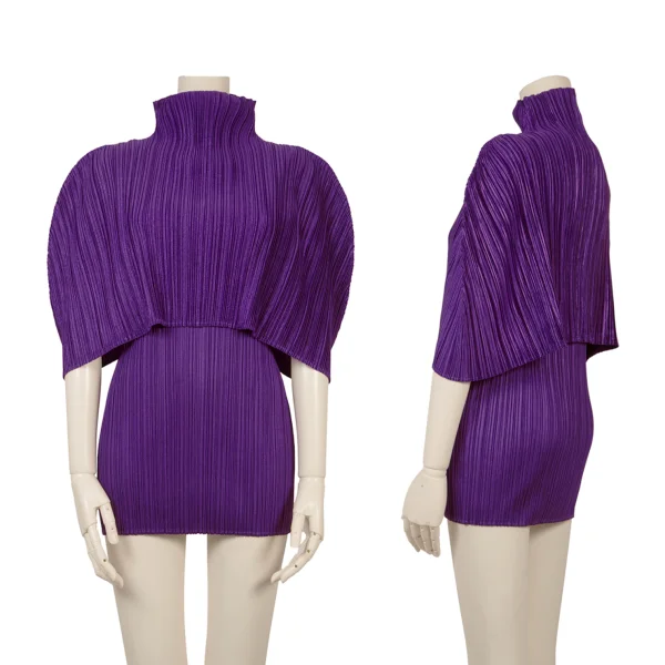 PLEATS PLEASE Layered Sleeveless Top Purple 4 K-166562_001