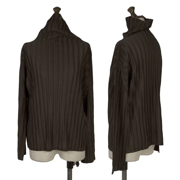 PLEATS PLEASE Pleats Turtleneck Top Brown 3 K-166564_001