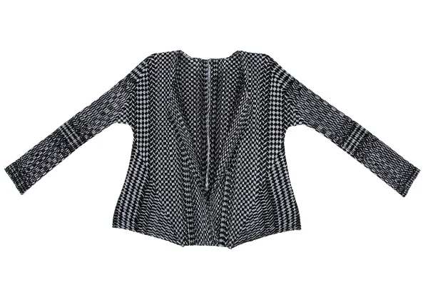 PLEATS PLEASE Check Printed Buttonless Cardigan K-166567_002